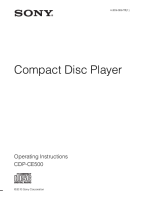 Sony CDP-CE500 - Owners Manual 